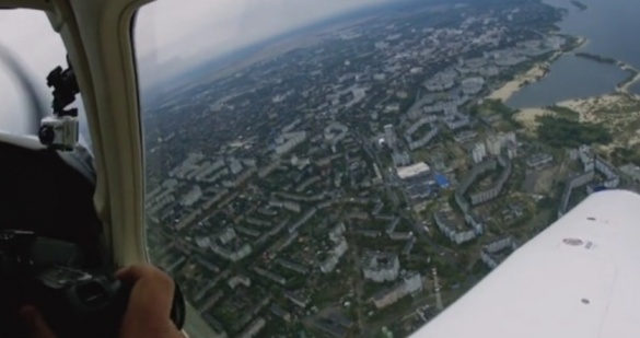 Авіатори відзняли політ над Черкасами з борту літака (ВІДЕО)