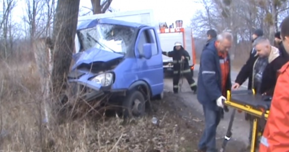 На Черкащині внаслідок ДТП авто розбилось об дерево (ВІДЕО)