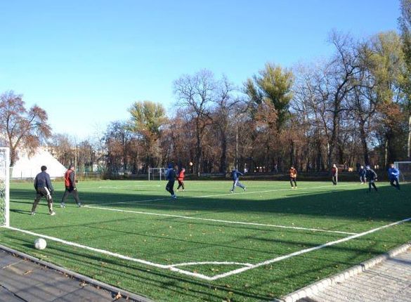 Футбольне поле на Центральному стадіоні Черкас модернізували розміткою (ФОТО)