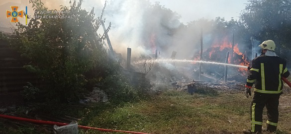 Під час пожежі в Черкаській області згоріло майже десять тонн сіна
