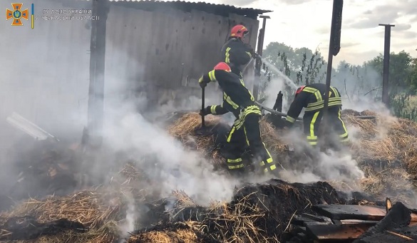 Через дитячі пустощі на Черкащині сталася пожежа в сіннику (ВІДЕО)