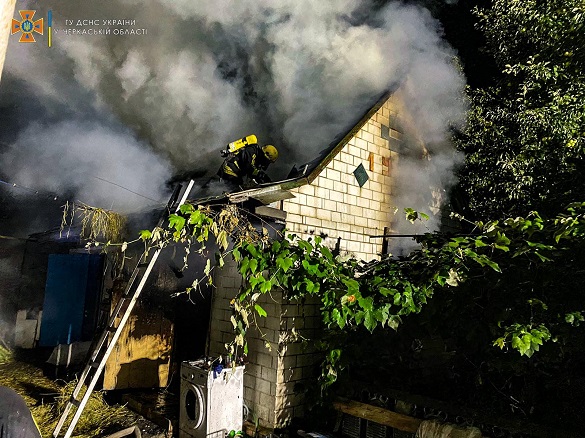Через пожежу на Черкащині згоріла тонна сіна