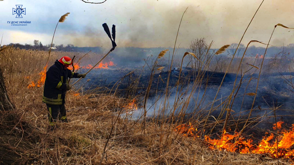 Рятувальники Черкащини ліквідували дві пожежі на відкритих територіях