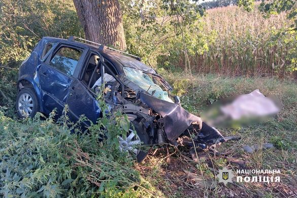 Врізався в дерево: на Черкащині в ДТП загинув водій