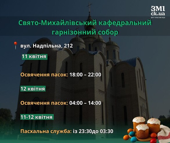 Великоднє освячення кошиків у Черкасах: де та коли